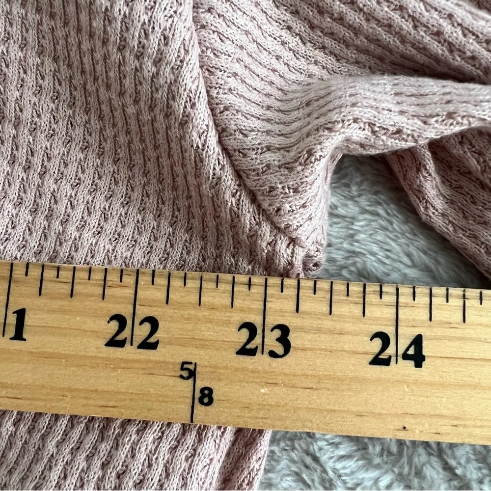 Wild Fable Waffle Knit Thermal Hoodie Cropped Top Sweatshirt High Low Large‎ - Picture 5 of 5